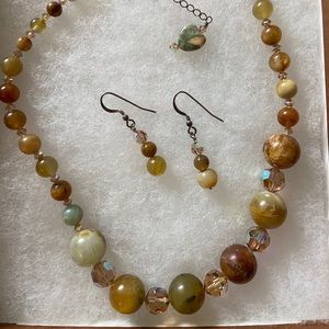 AB Swarovski Crystal Necklace & Earrings